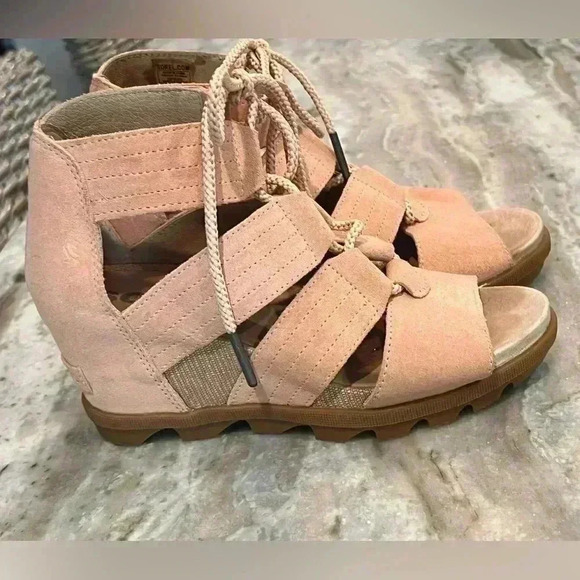 Women’s SOREL Joanie II Lace Casual Wedge Suede Sandal- Size 7 - Picture 3 of 8